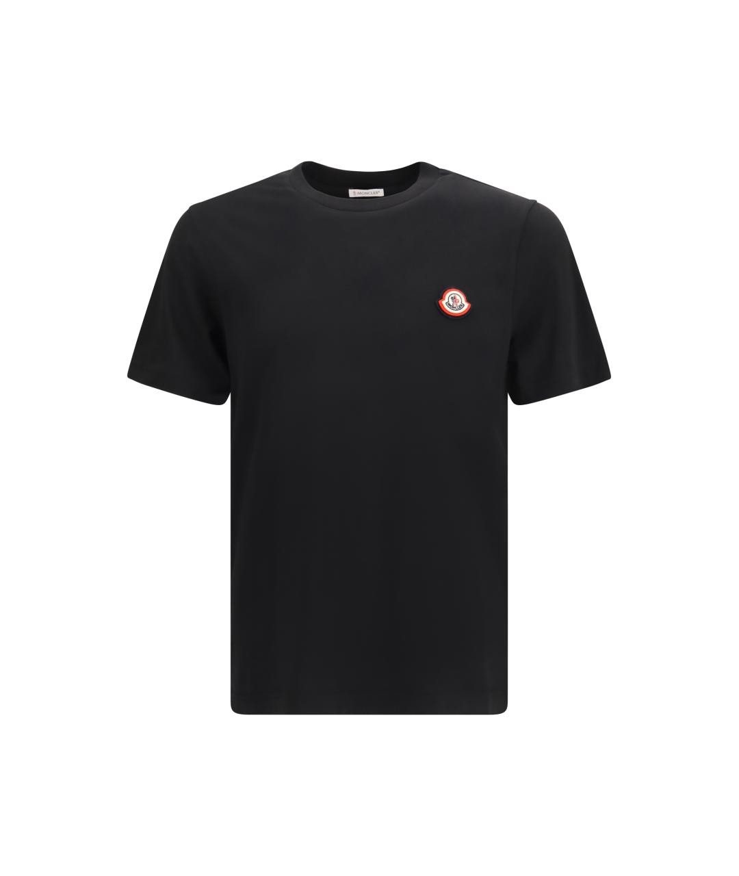 MONCLER Черная хлопковая футболка, фото 1