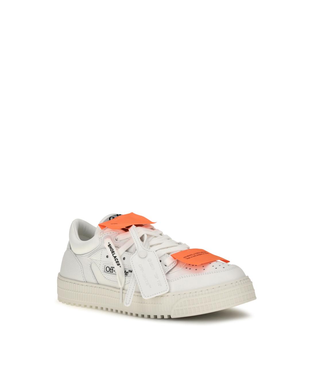 OFF-WHITE Белые кожаные низкие кроссовки / кеды, фото 2
