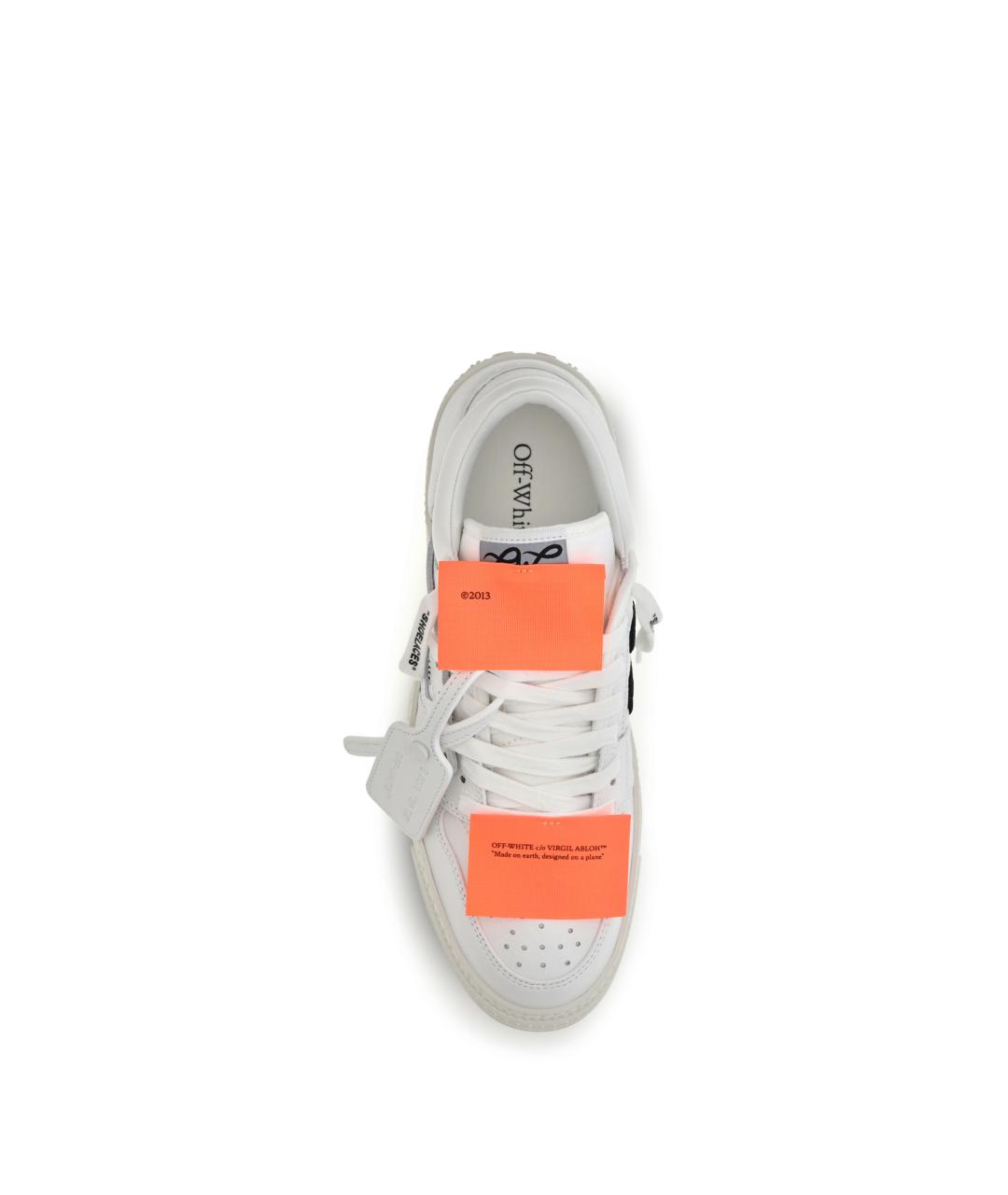 OFF-WHITE Белые кожаные низкие кроссовки / кеды, фото 4