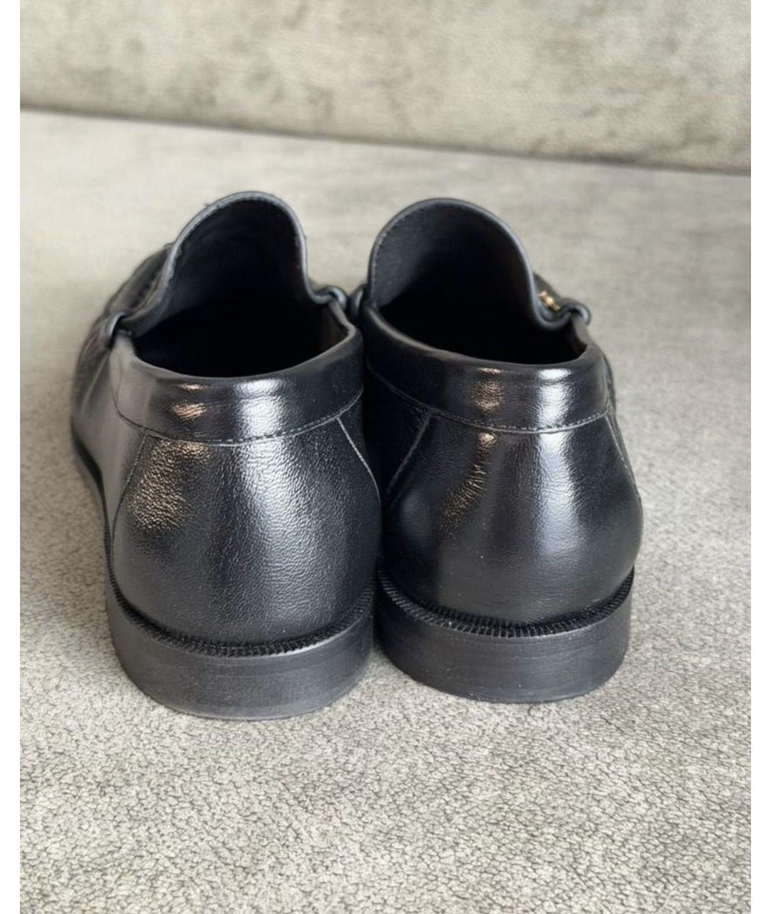 SAINT LAURENT Черные кожаные лоферы, фото 4