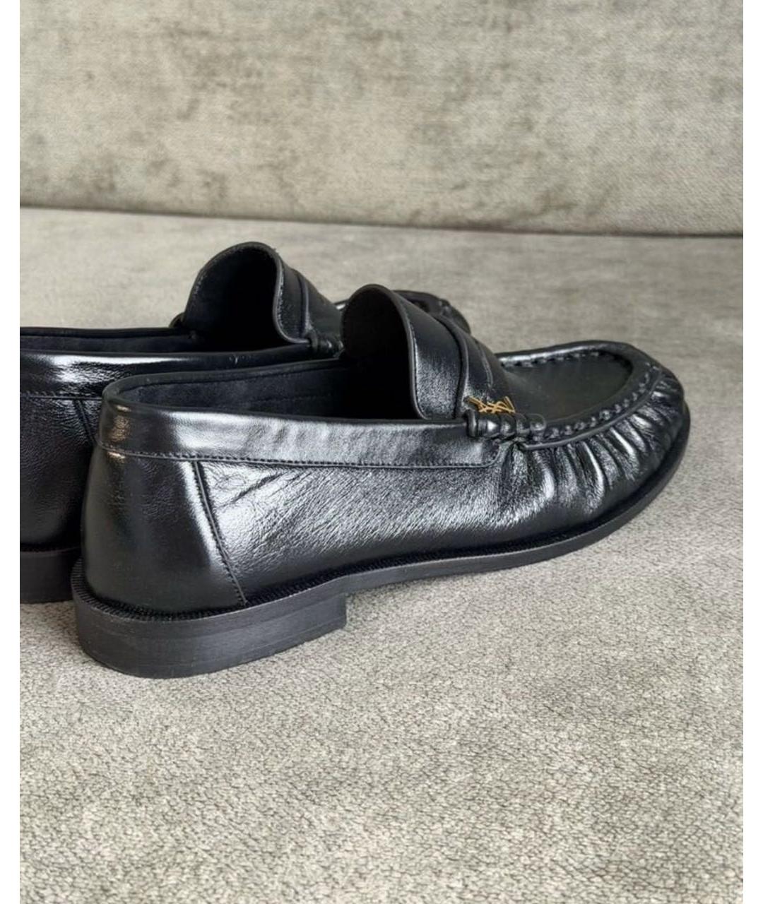 SAINT LAURENT Черные кожаные лоферы, фото 7