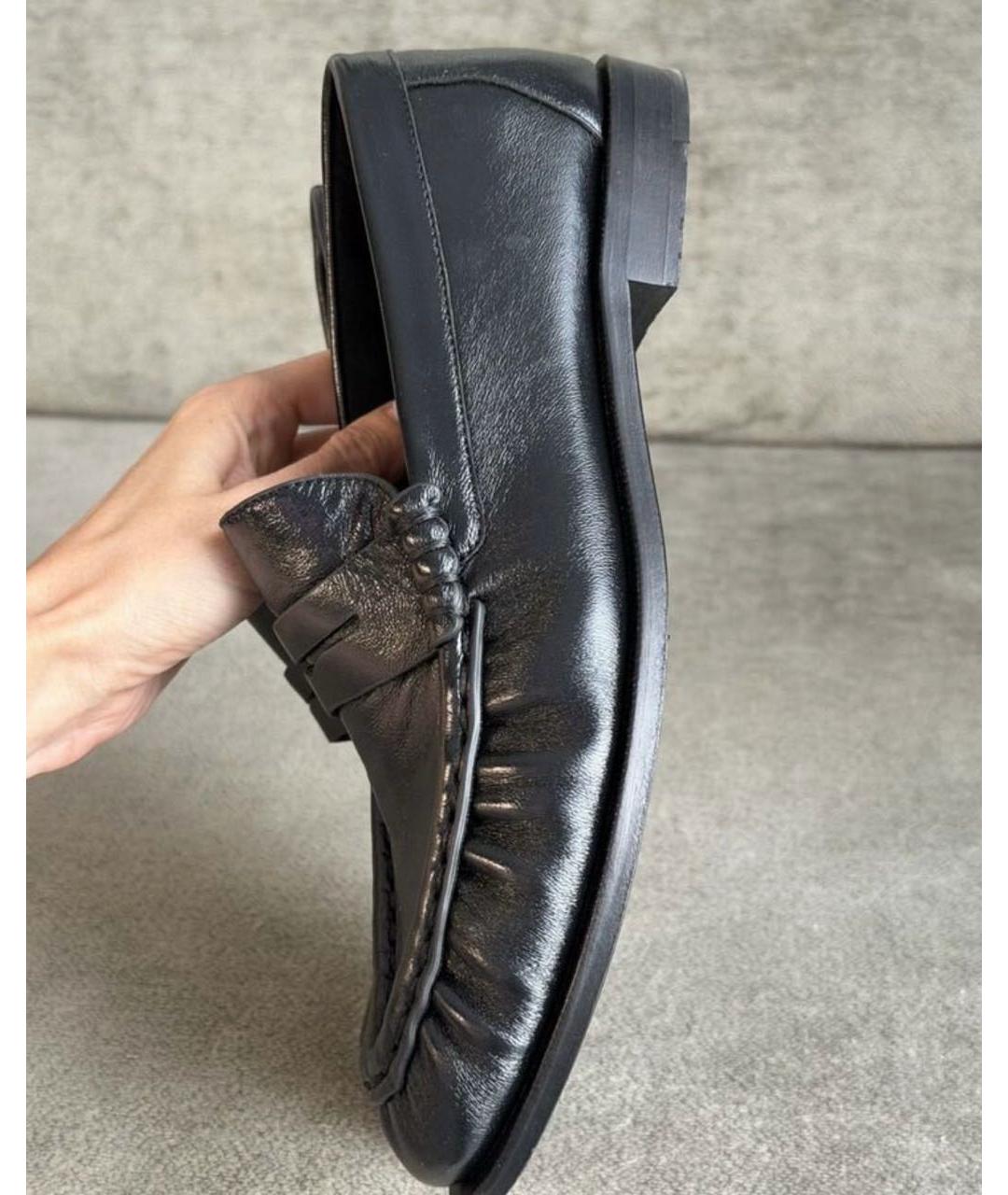 SAINT LAURENT Черные кожаные лоферы, фото 8
