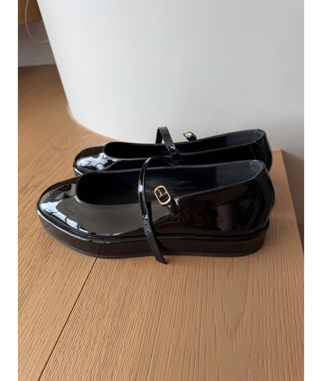 CELINE Черные балетки из лакированной кожи, фото 6