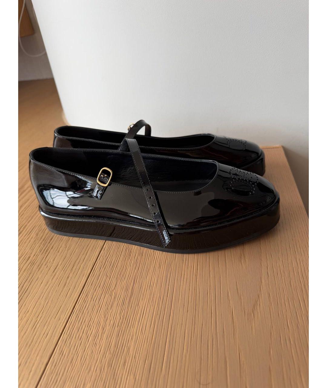 CELINE Черные балетки из лакированной кожи, фото 5