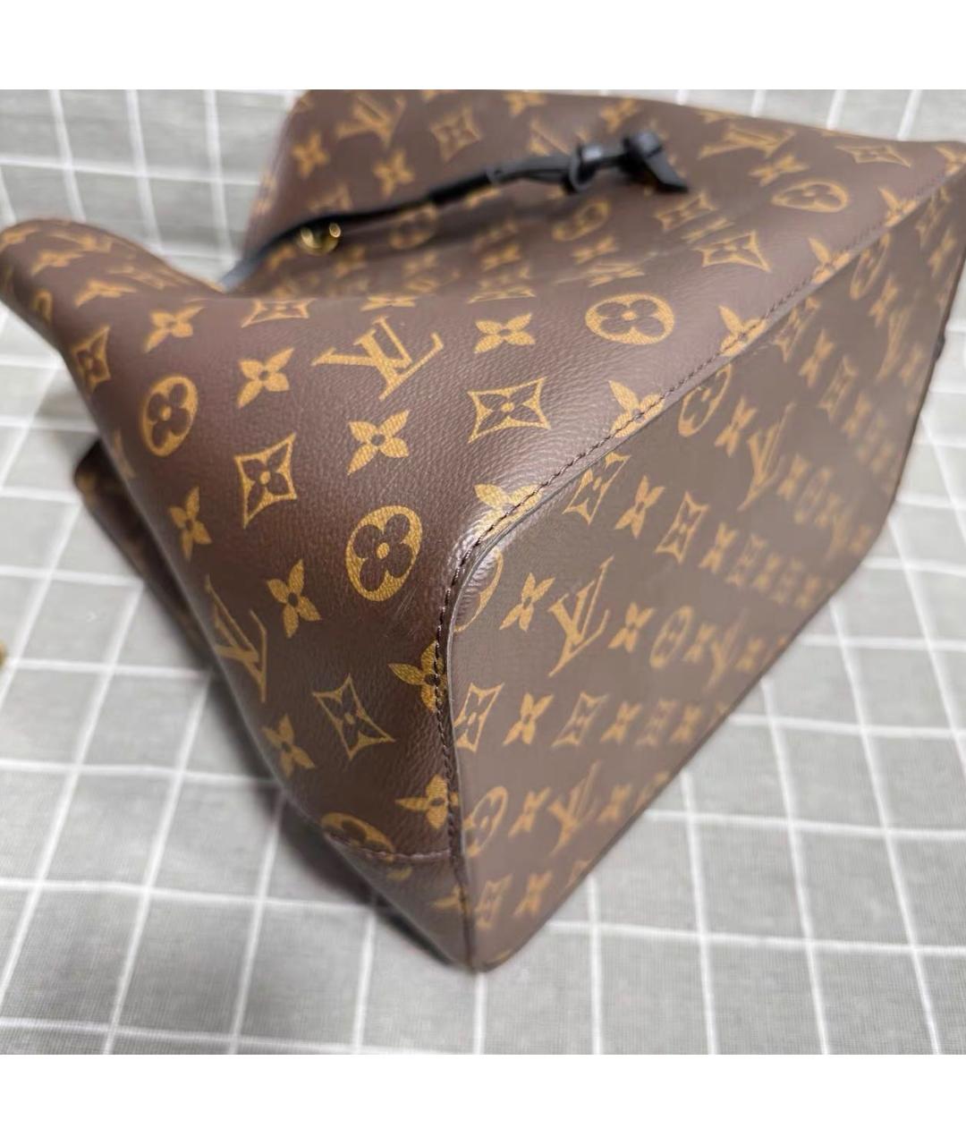 LOUIS VUITTON Коричневая кожаная сумка тоут, фото 8