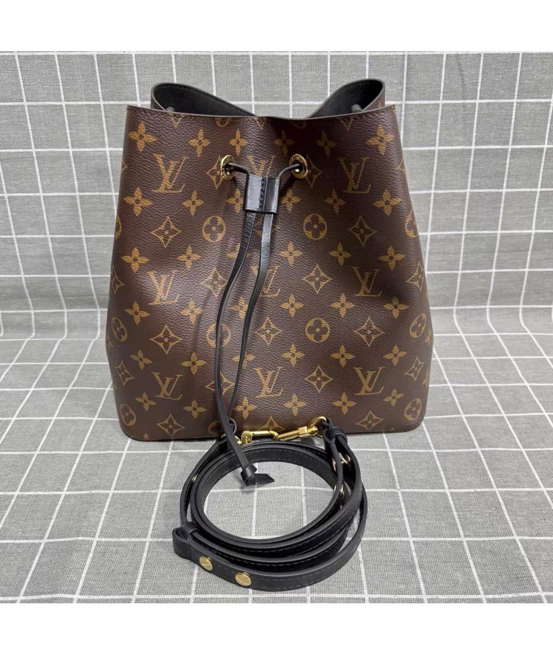 LOUIS VUITTON Коричневая кожаная сумка тоут, фото 9
