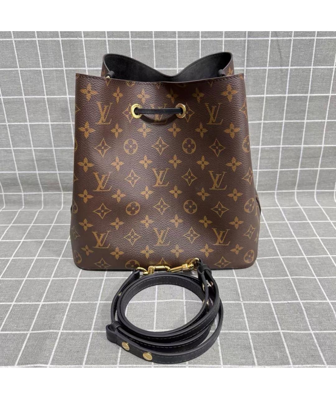 LOUIS VUITTON Коричневая кожаная сумка тоут, фото 2
