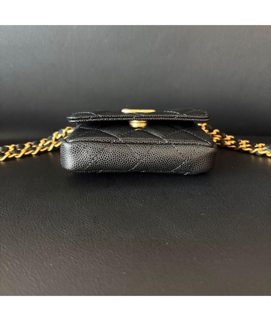 CHANEL Черная кожаная поясная сумка, фото 5