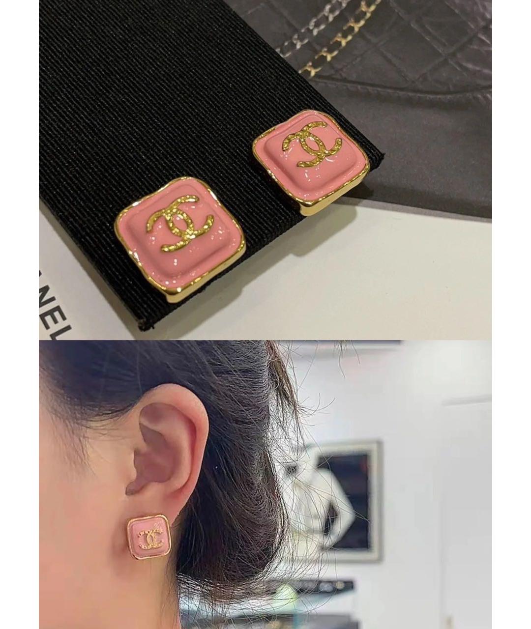 CHANEL Розовые серьги, фото 5