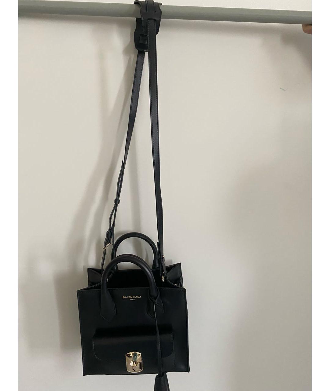 BALENCIAGA Черная кожаная сумка с короткими ручками, фото 5