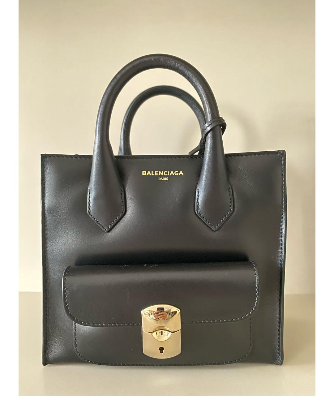 BALENCIAGA Черная кожаная сумка с короткими ручками, фото 6