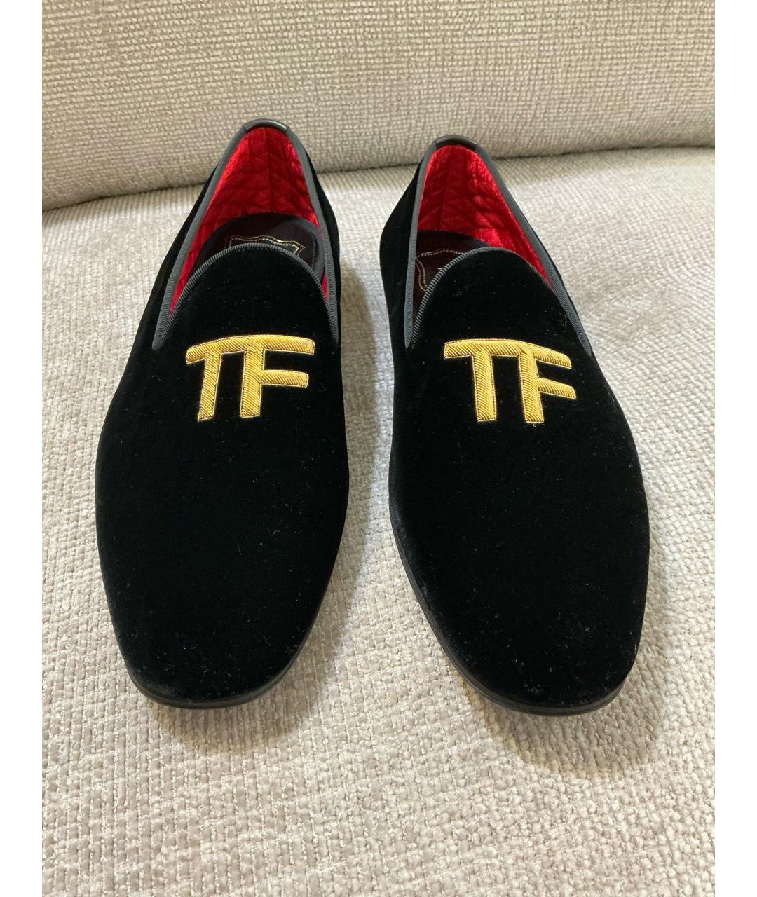 TOM FORD Черные бархатные лоферы, фото 2