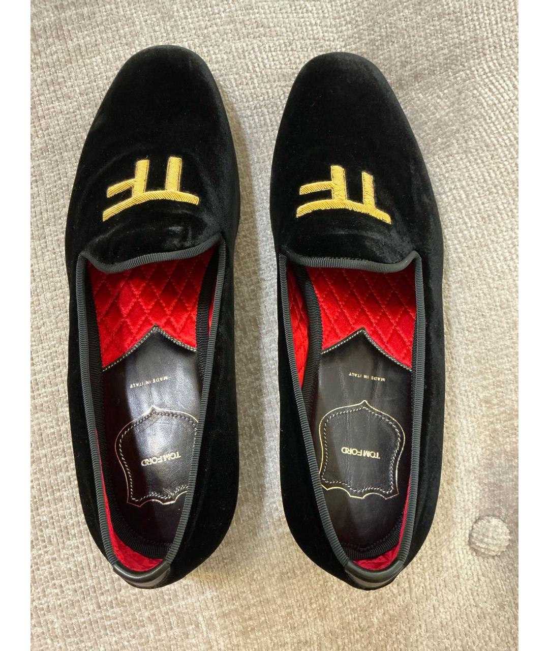 TOM FORD Черные бархатные лоферы, фото 3