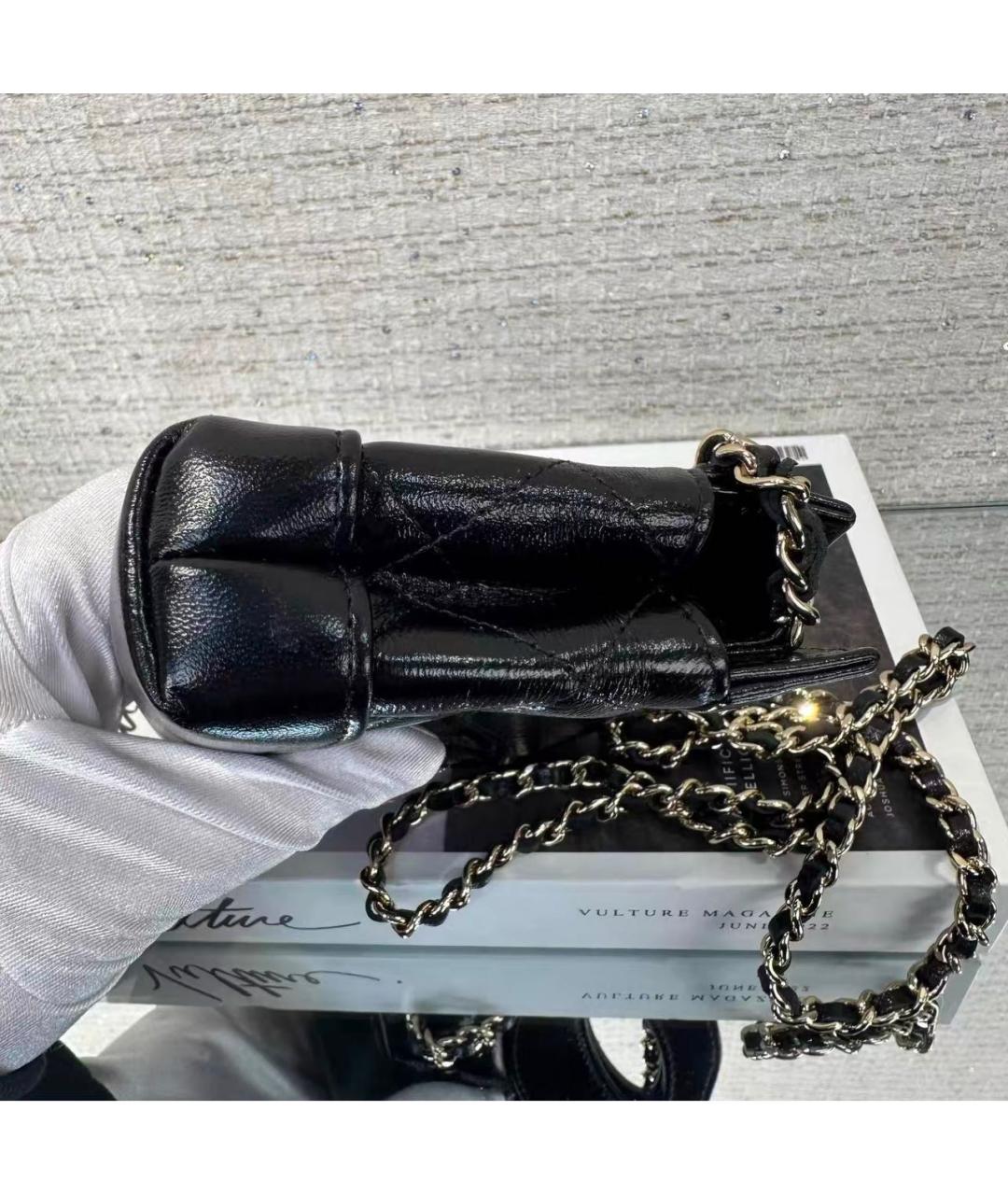 CHANEL Черная кожаная сумка через плечо, фото 4