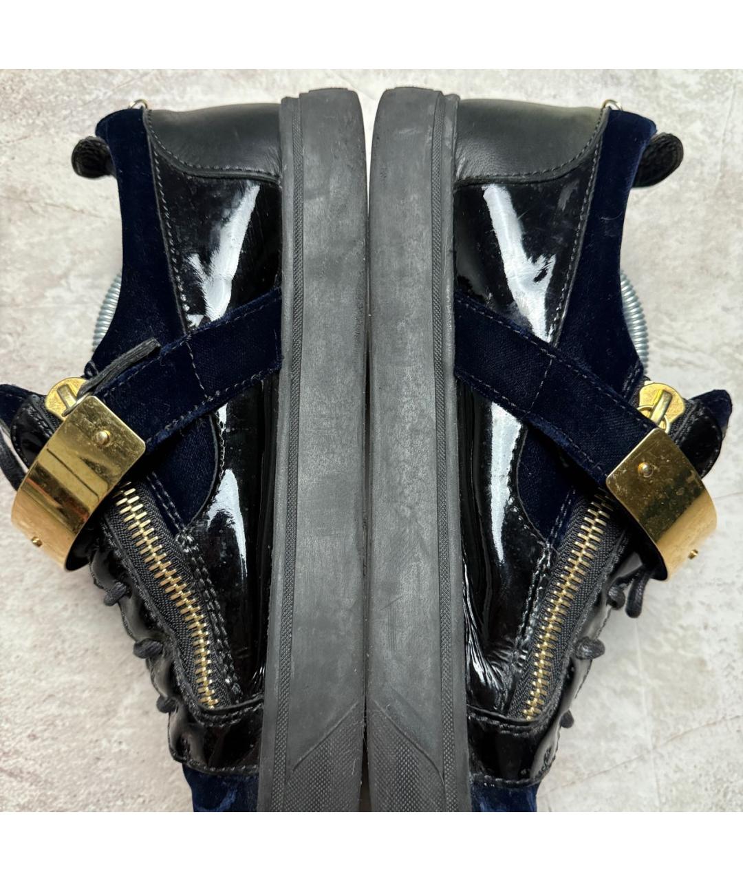 GIUSEPPE ZANOTTI DESIGN Темно-синие низкие кроссовки / кеды, фото 4