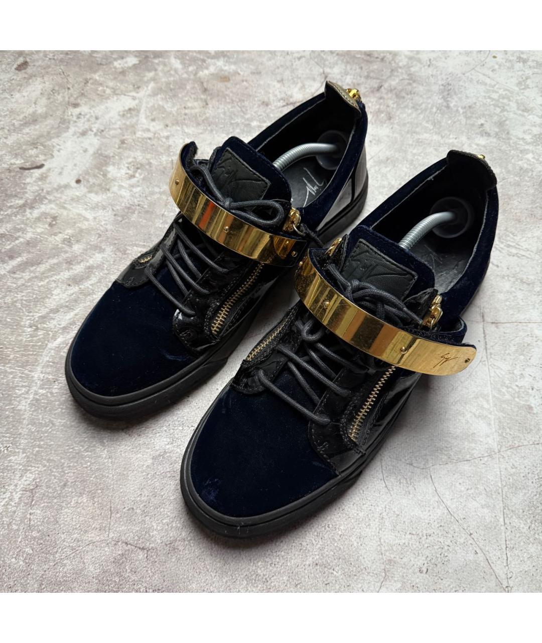 GIUSEPPE ZANOTTI DESIGN Темно-синие низкие кроссовки / кеды, фото 2