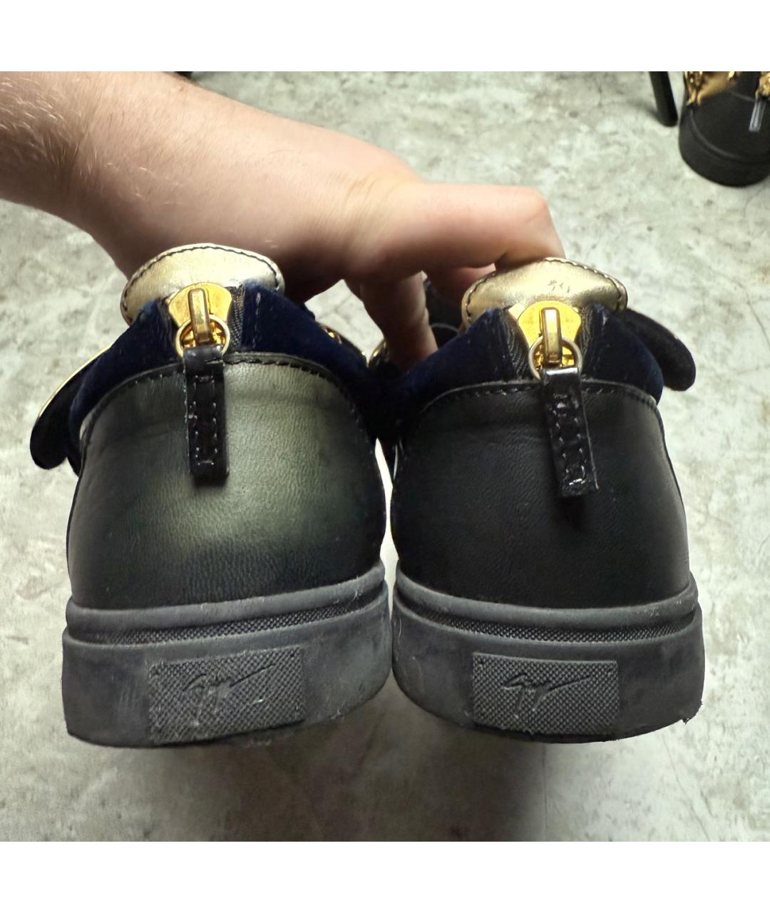 GIUSEPPE ZANOTTI DESIGN Темно-синие низкие кроссовки / кеды, фото 5