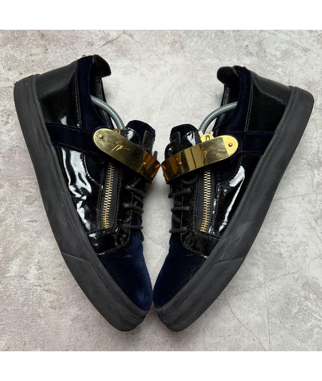 GIUSEPPE ZANOTTI DESIGN Темно-синие низкие кроссовки / кеды, фото 8