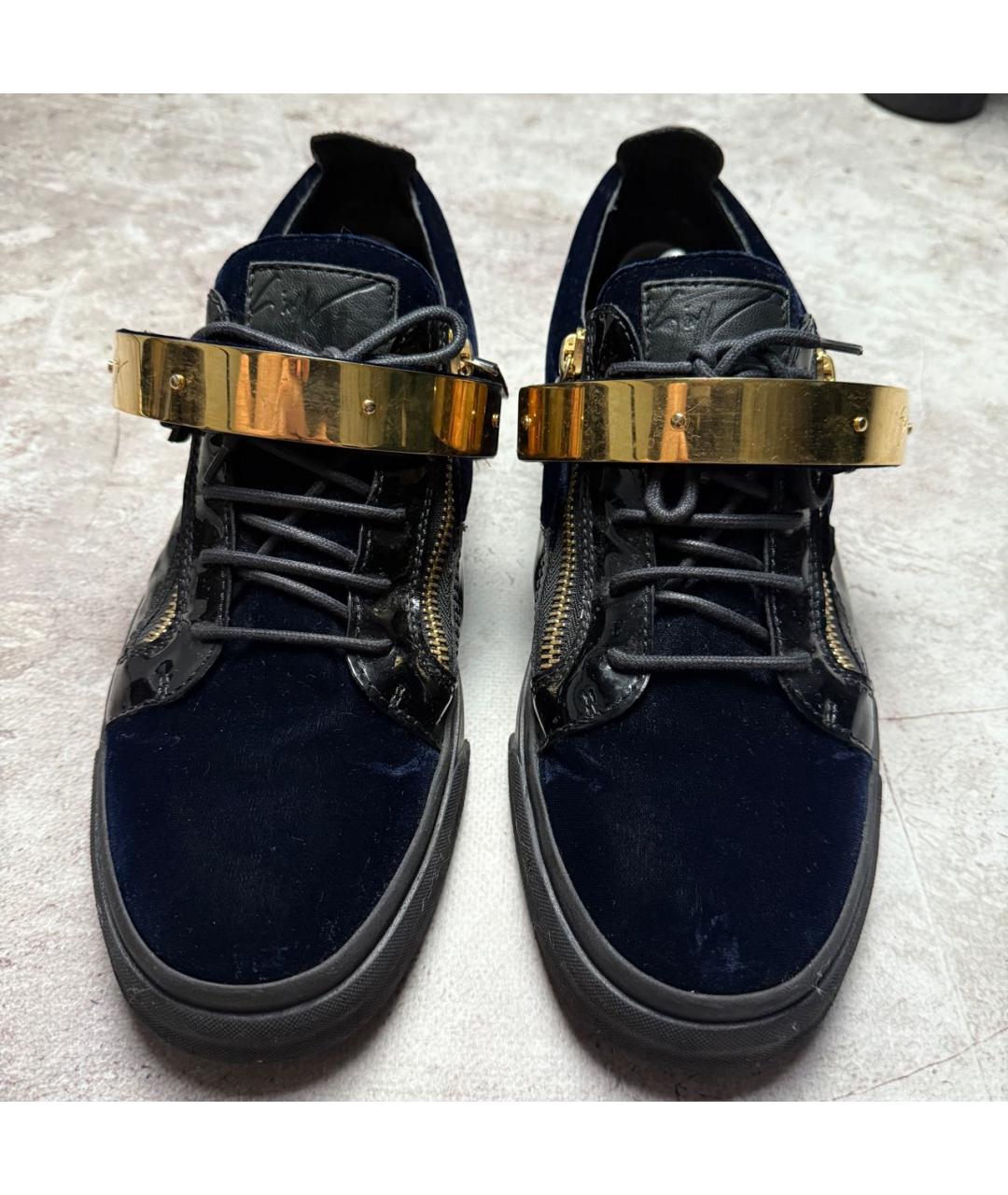 GIUSEPPE ZANOTTI DESIGN Темно-синие низкие кроссовки / кеды, фото 3
