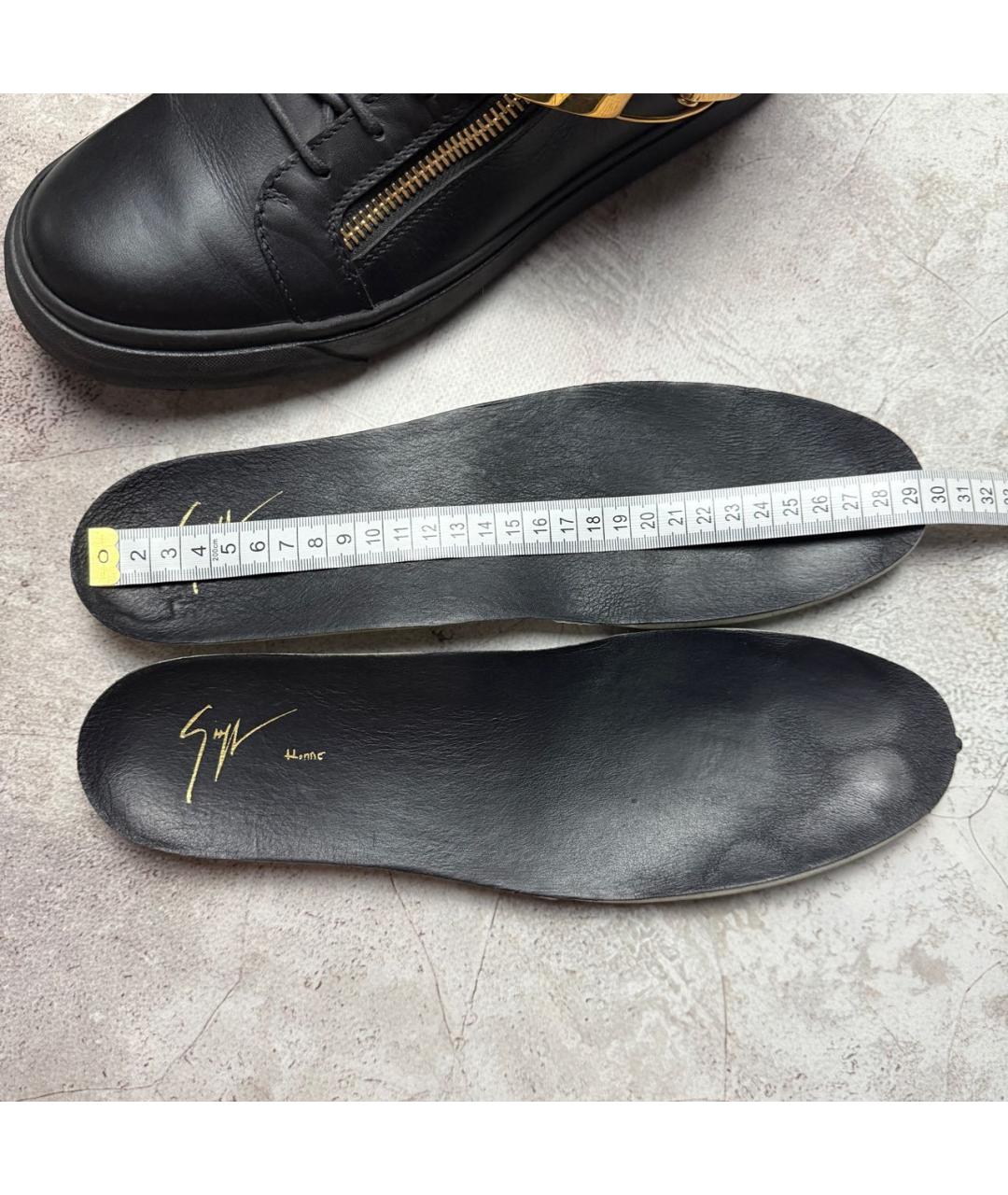 GIUSEPPE ZANOTTI DESIGN Черные кожаные высокие кроссовки / кеды, фото 8