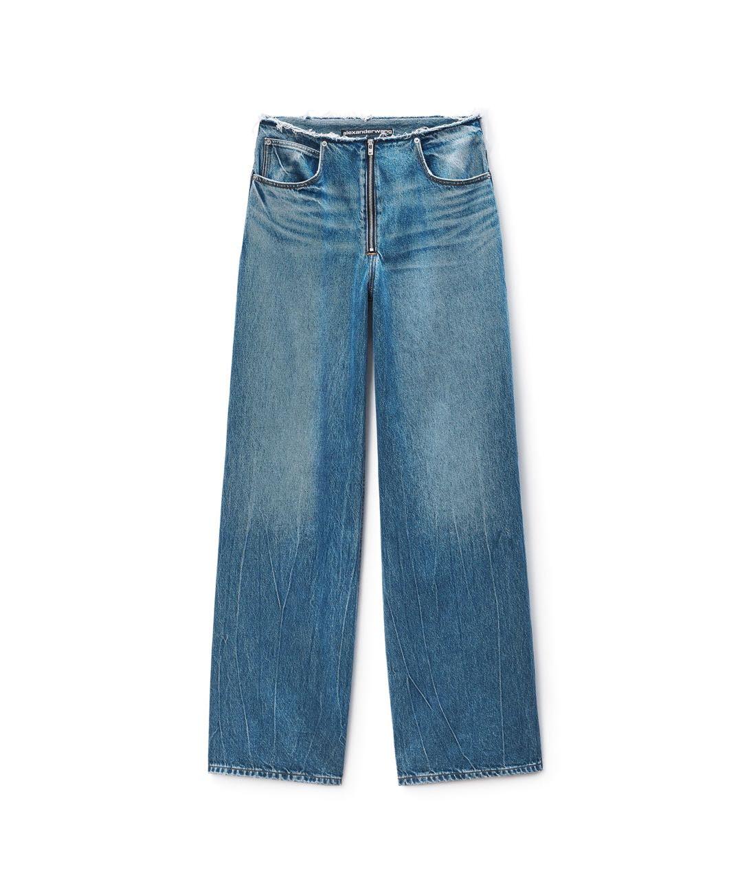 ALEXANDER WANG Голубые хлопковые прямые джинсы, фото 1