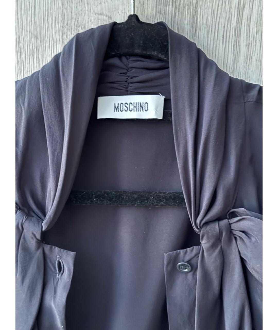MOSCHINO Темно-синяя шелковая блузы, фото 3