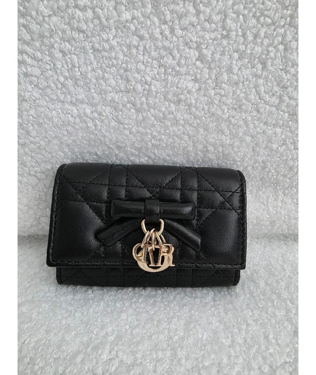 CHRISTIAN DIOR Черный кожаный кошелек, фото 6