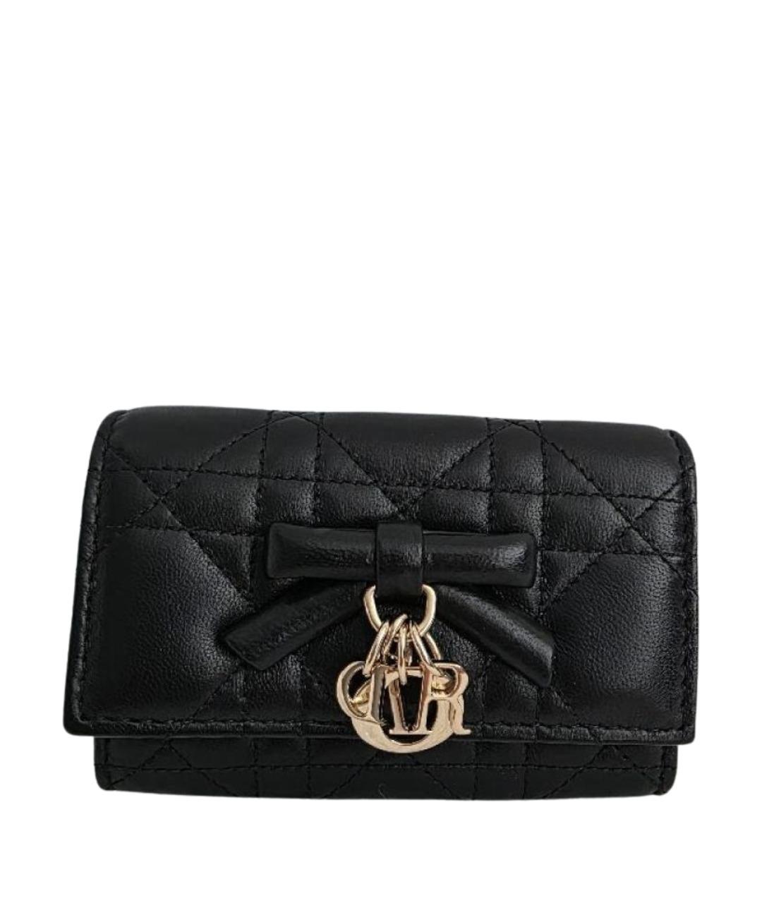 CHRISTIAN DIOR Черный кожаный кошелек, фото 1