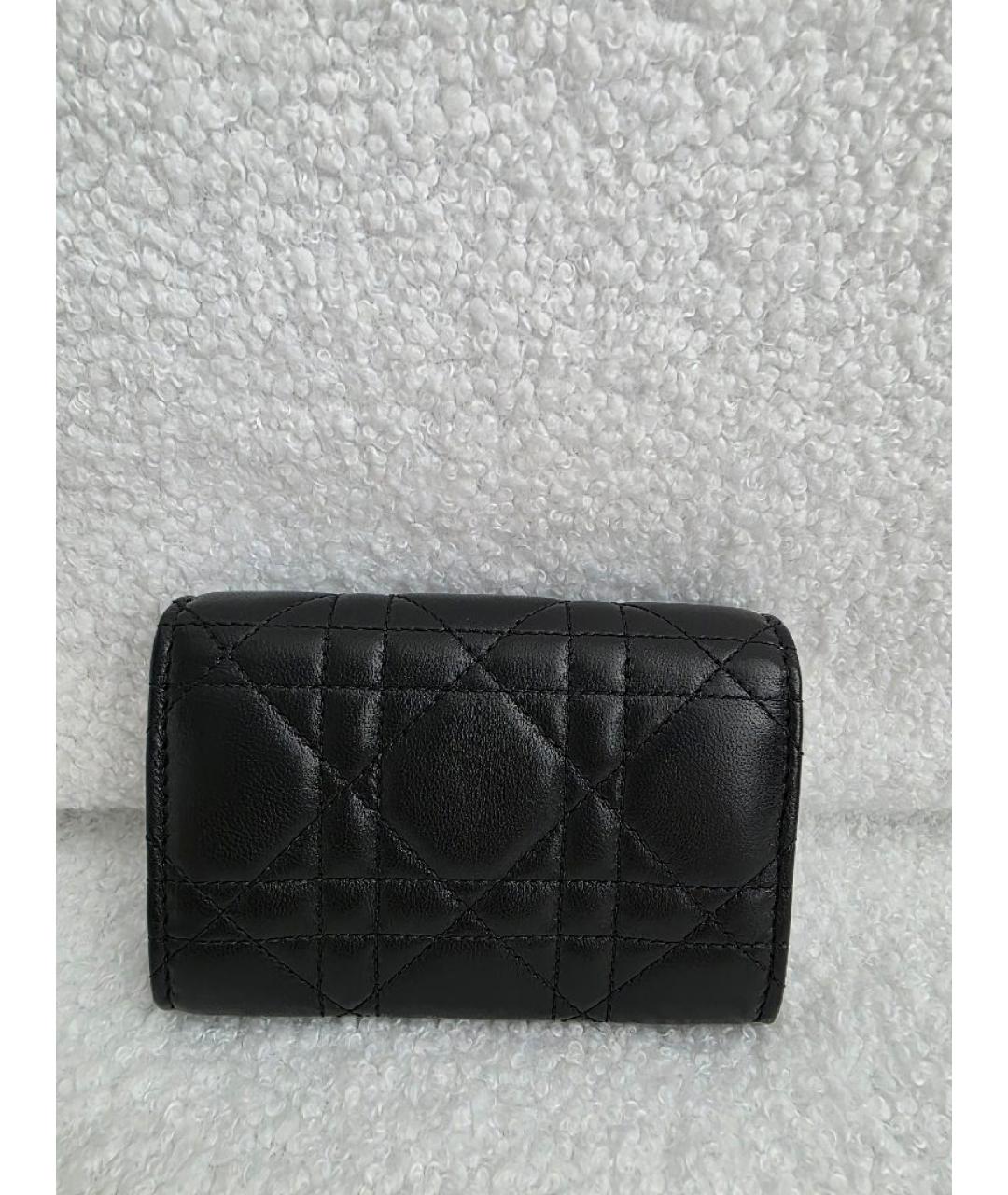CHRISTIAN DIOR Черный кожаный кошелек, фото 3