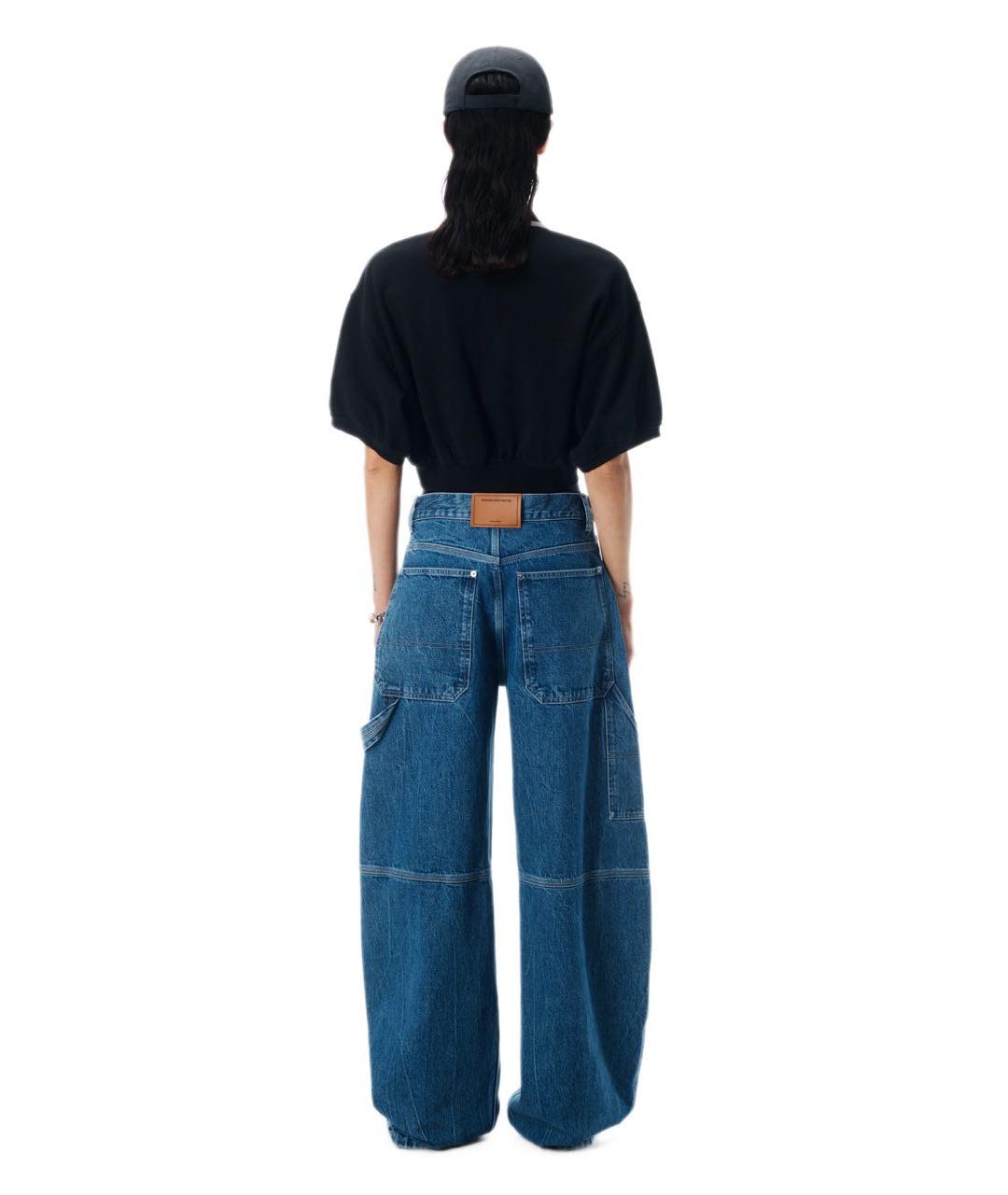 ALEXANDER WANG Синие хлопковые джинсы клеш, фото 4
