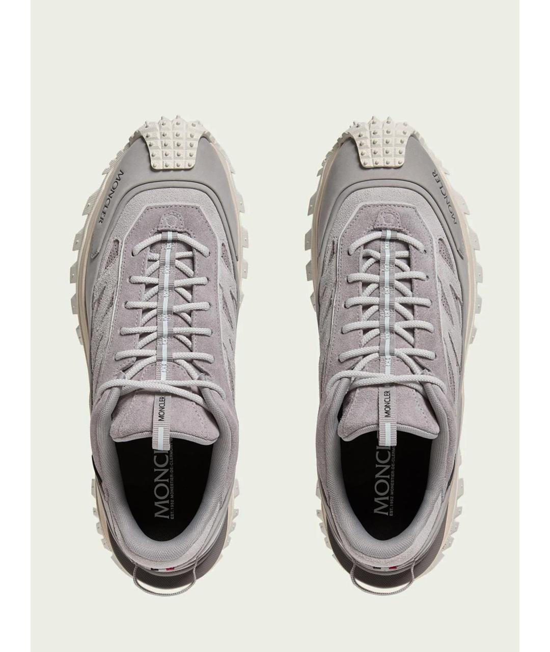 MONCLER Серые низкие кроссовки / кеды, фото 4