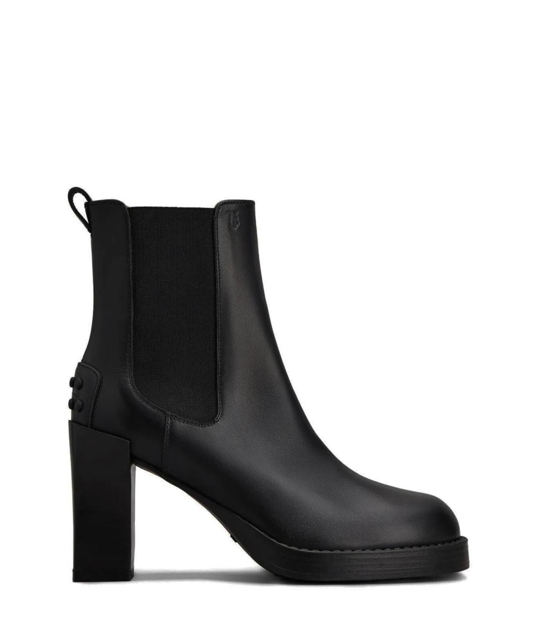 TOD'S Черные кожаные ботильоны, фото 1