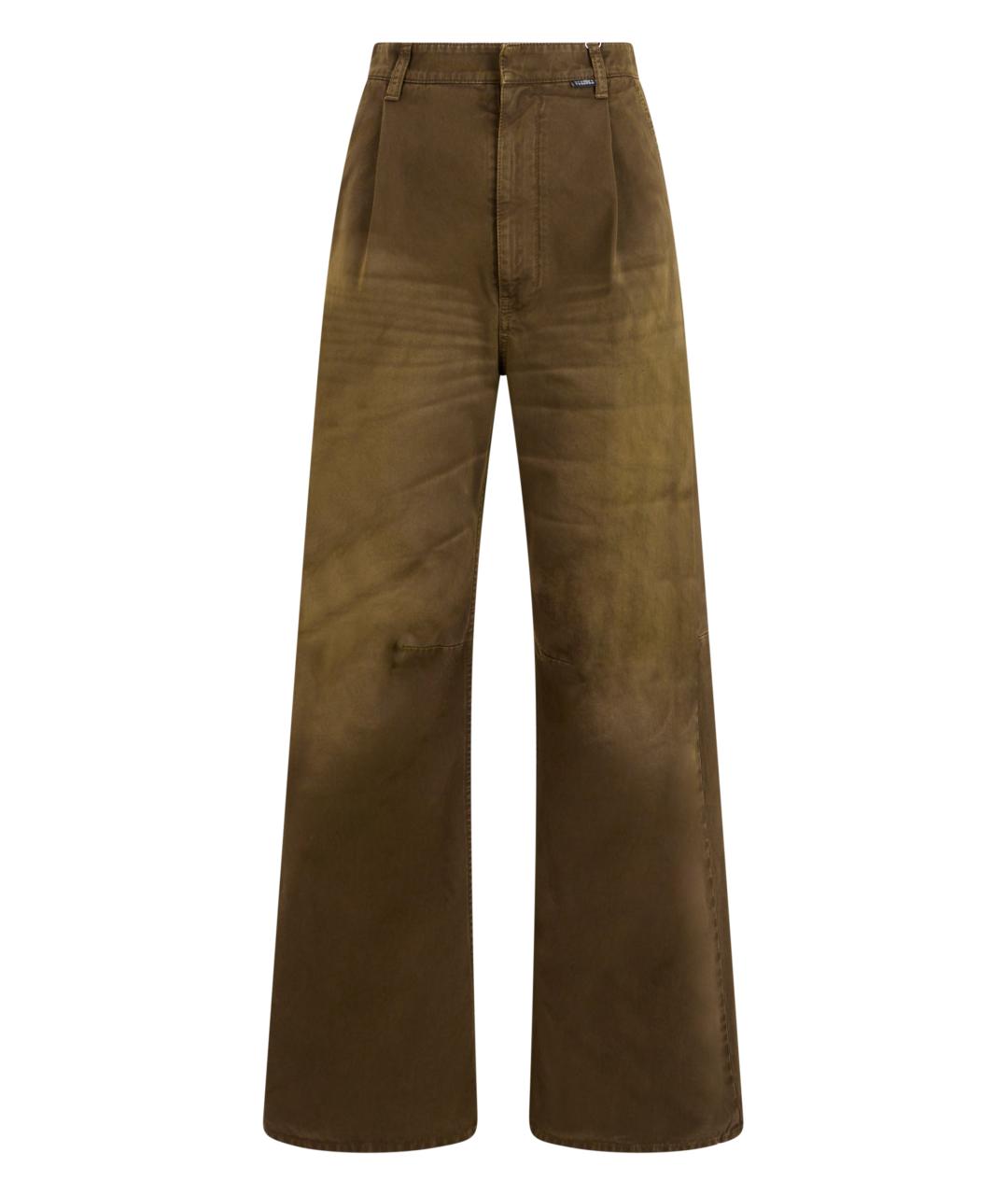 MM6 MAISON MARGIELA Коричневые хлопковые джинсы клеш, фото 1