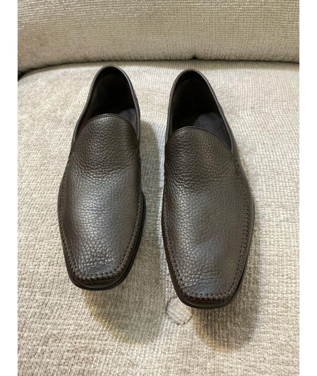 BOTTEGA VENETA Коричневые кожаные мокасины, фото 2