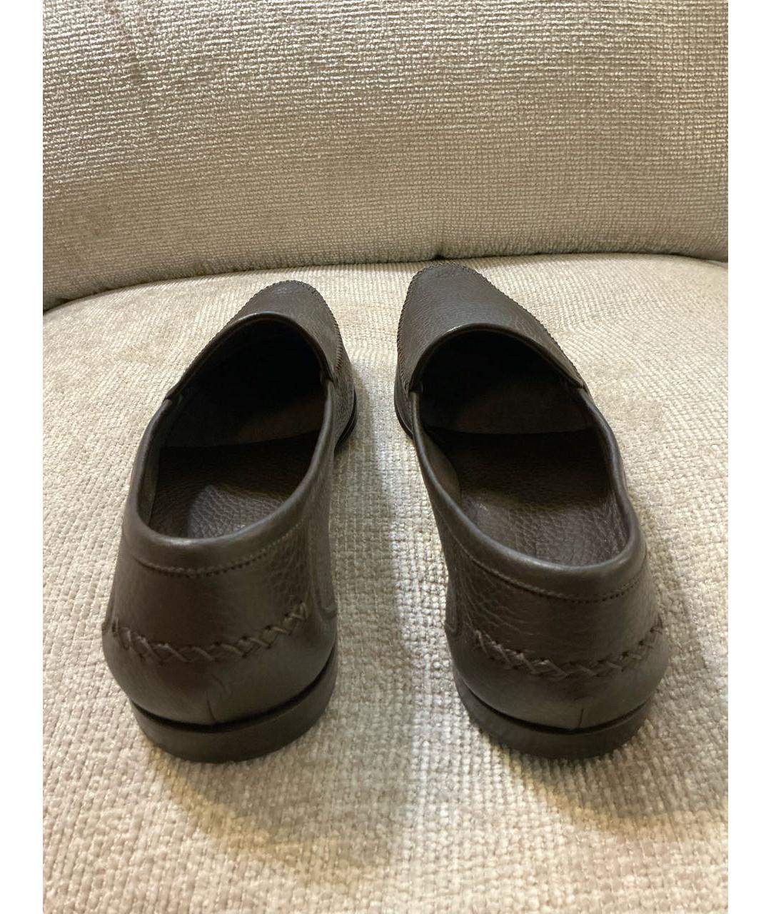 BOTTEGA VENETA Коричневые кожаные мокасины, фото 4