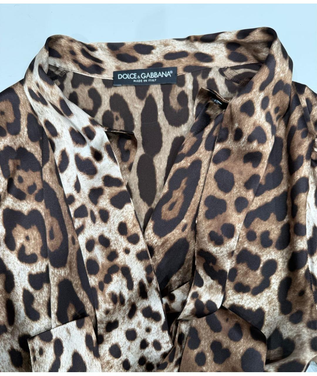 DOLCE&GABBANA Коричневая шелковая рубашка, фото 6