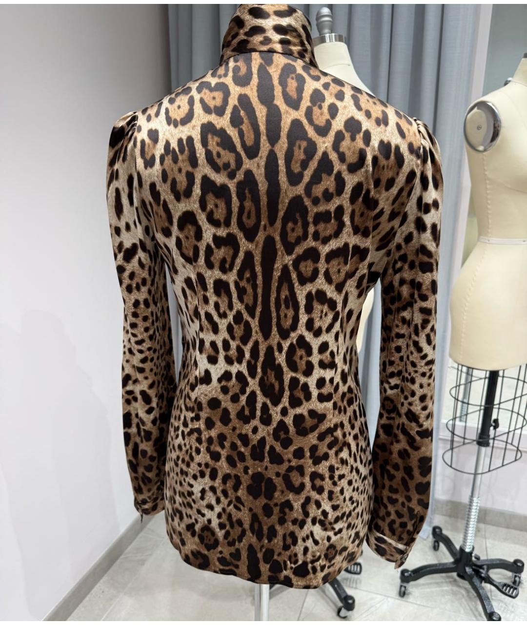 DOLCE&GABBANA Коричневая шелковая рубашка, фото 2