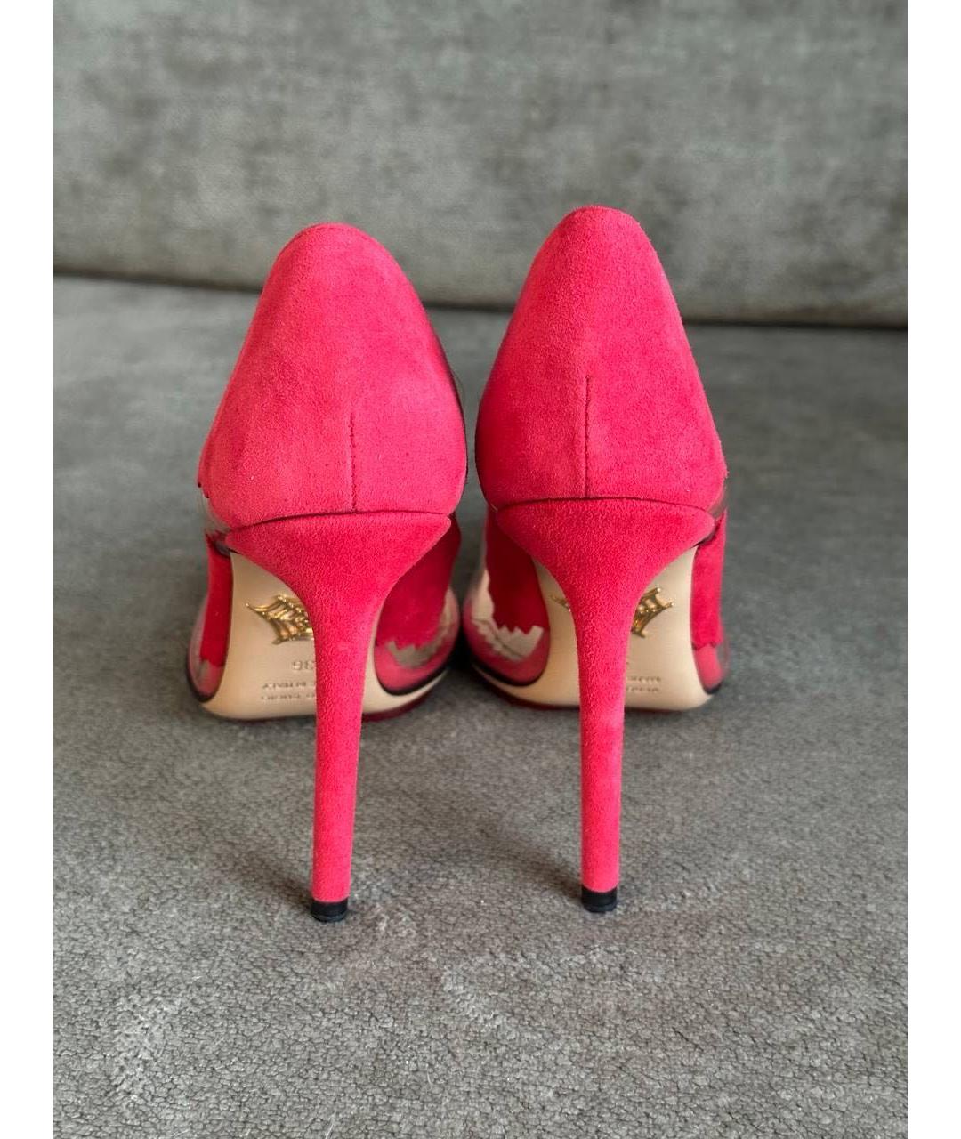 CHARLOTTE OLYMPIA Красные замшевые туфли, фото 4