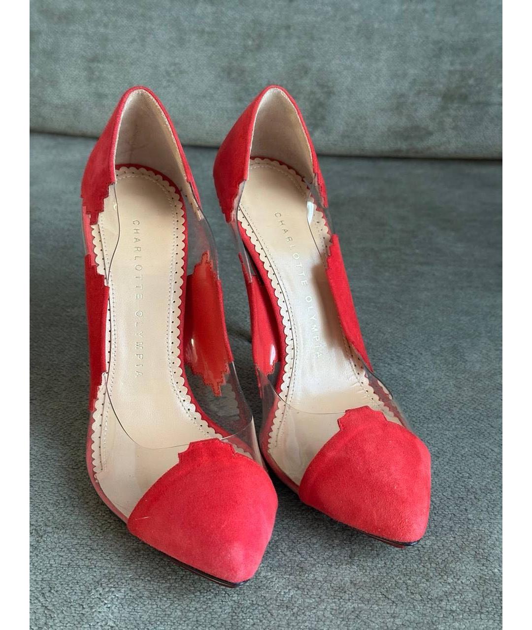 CHARLOTTE OLYMPIA Красные замшевые туфли, фото 2