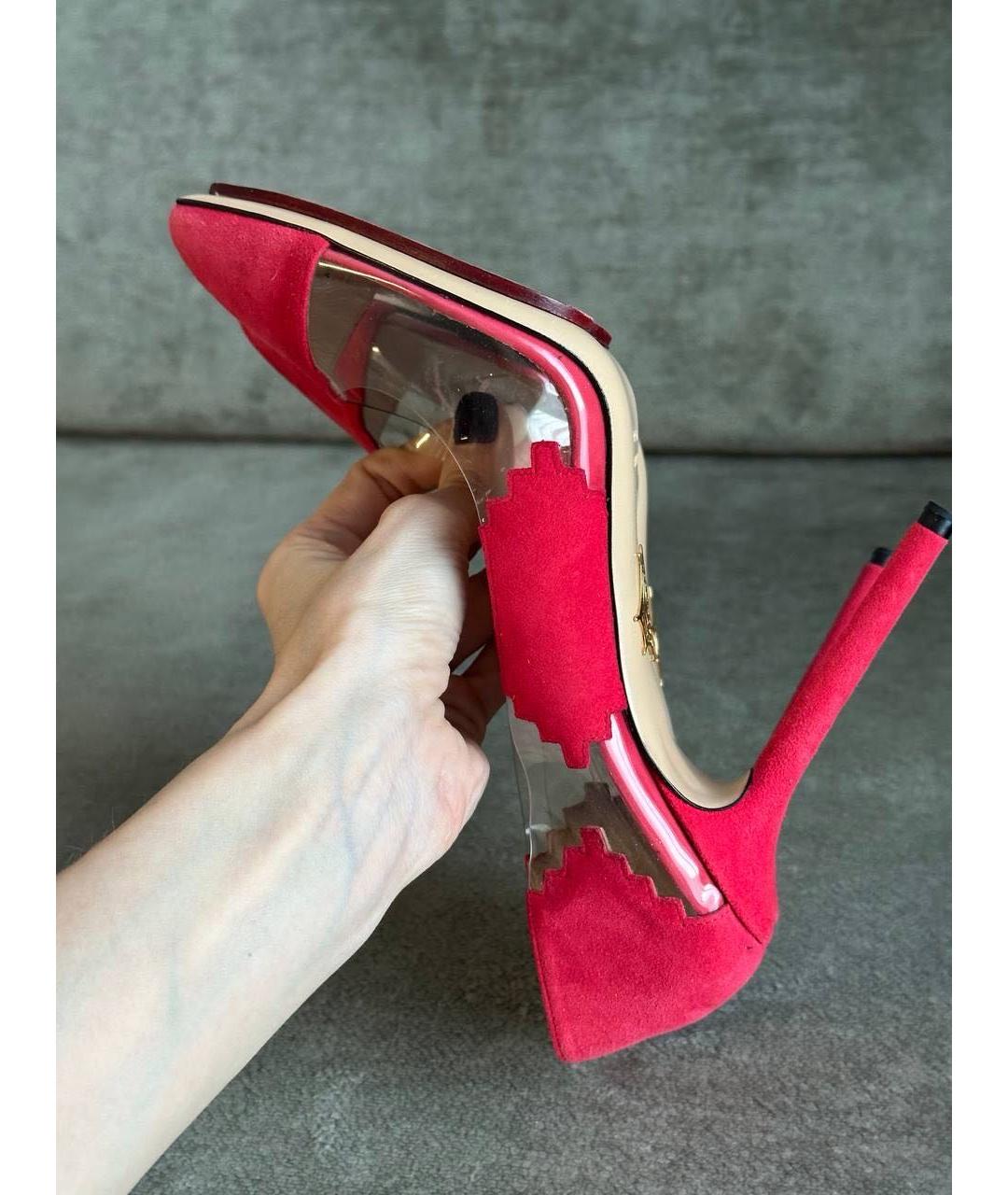 CHARLOTTE OLYMPIA Красные замшевые туфли, фото 8