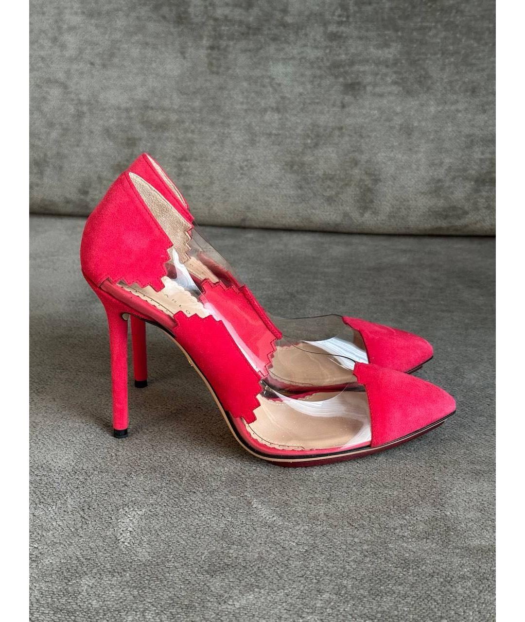 CHARLOTTE OLYMPIA Красные замшевые туфли, фото 9