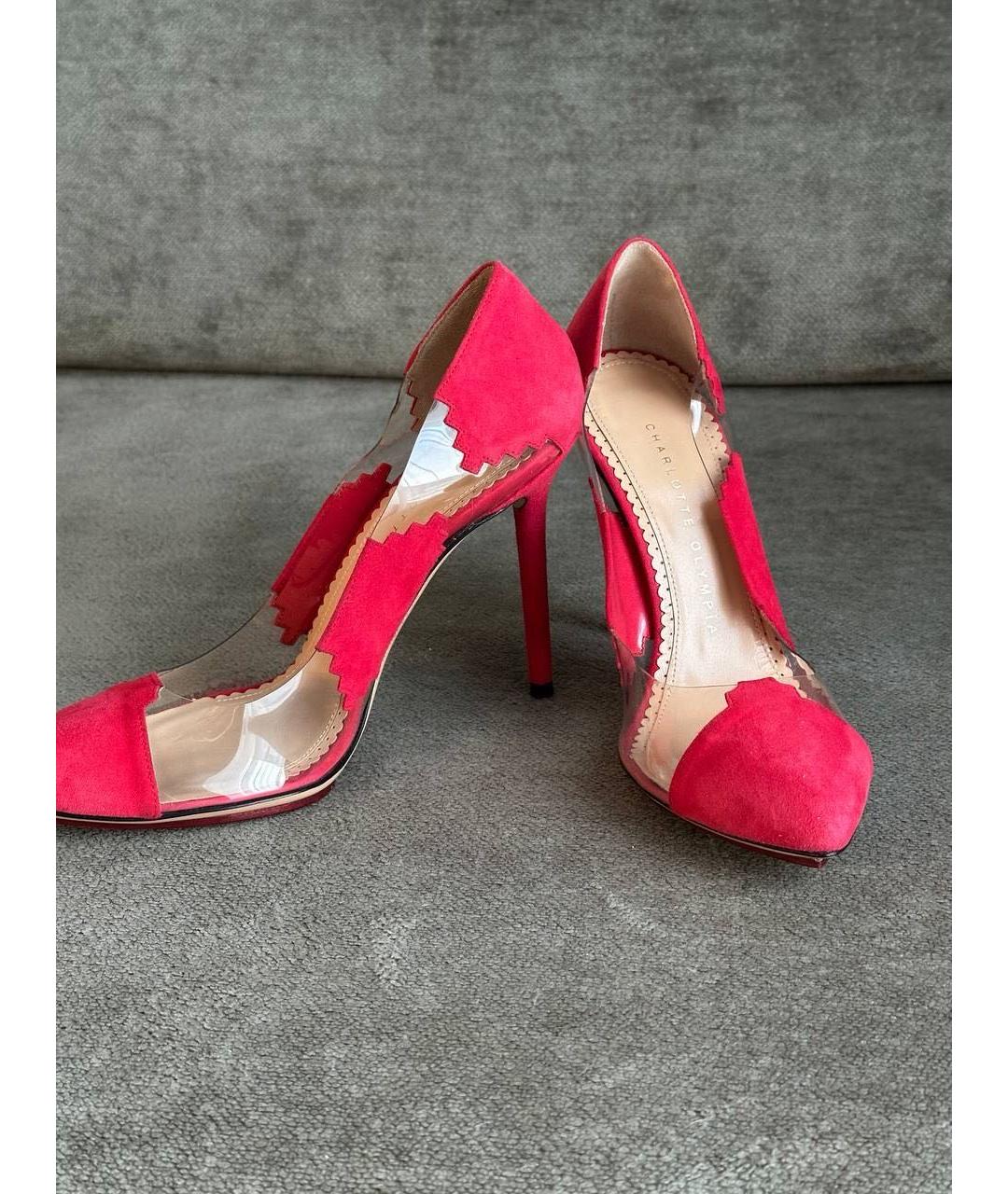 CHARLOTTE OLYMPIA Красные замшевые туфли, фото 3