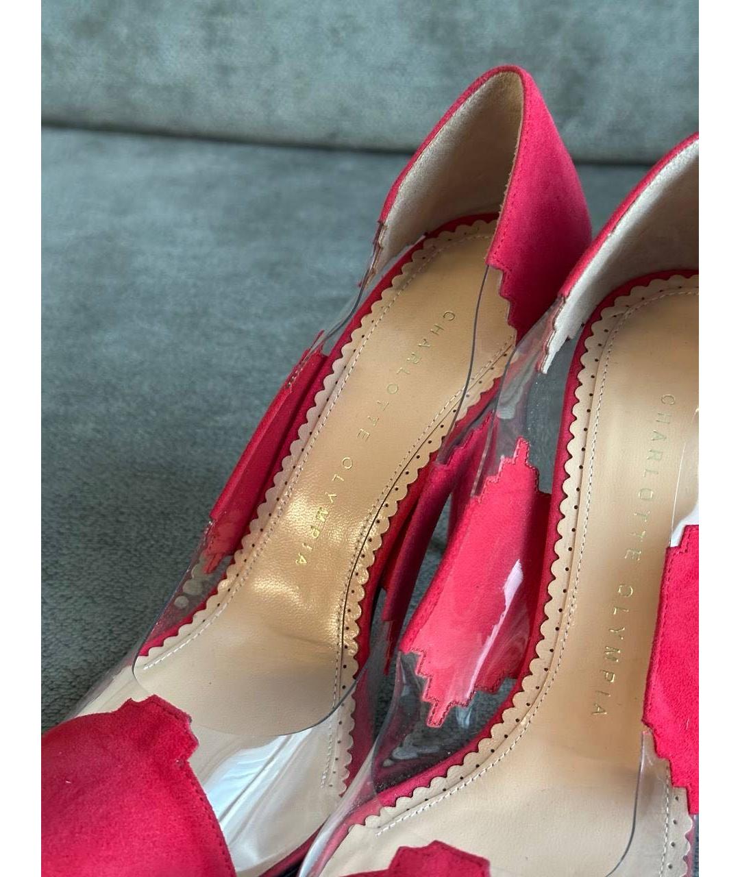 CHARLOTTE OLYMPIA Красные замшевые туфли, фото 5