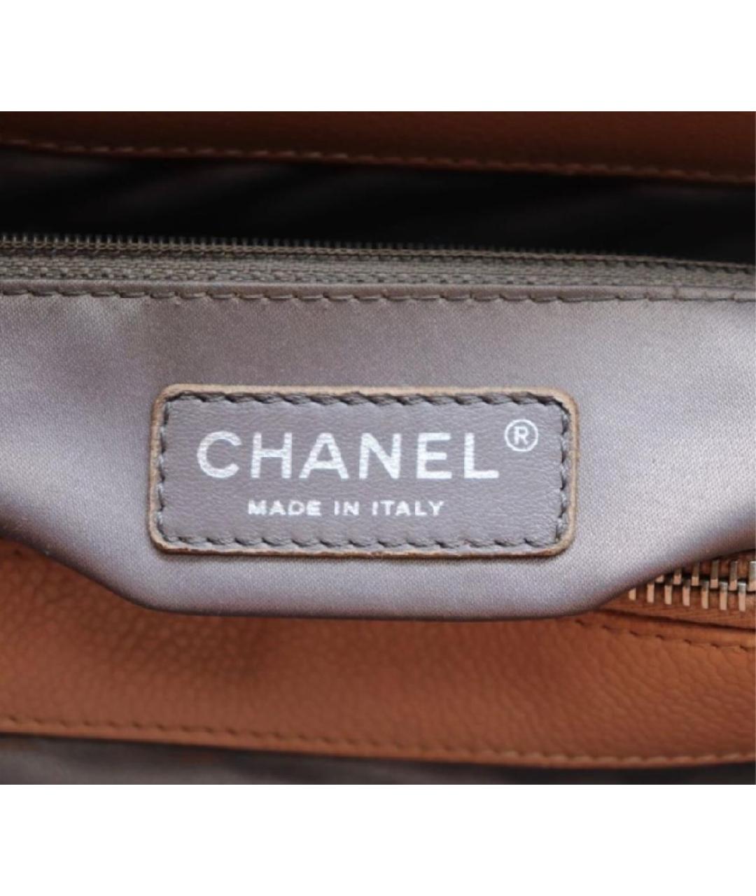 CHANEL Бежевая кожаная сумка тоут, фото 5