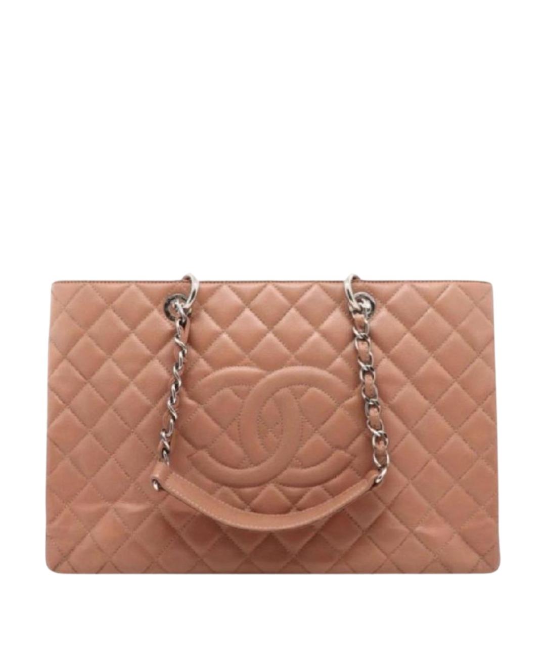 CHANEL Бежевая кожаная сумка тоут, фото 1