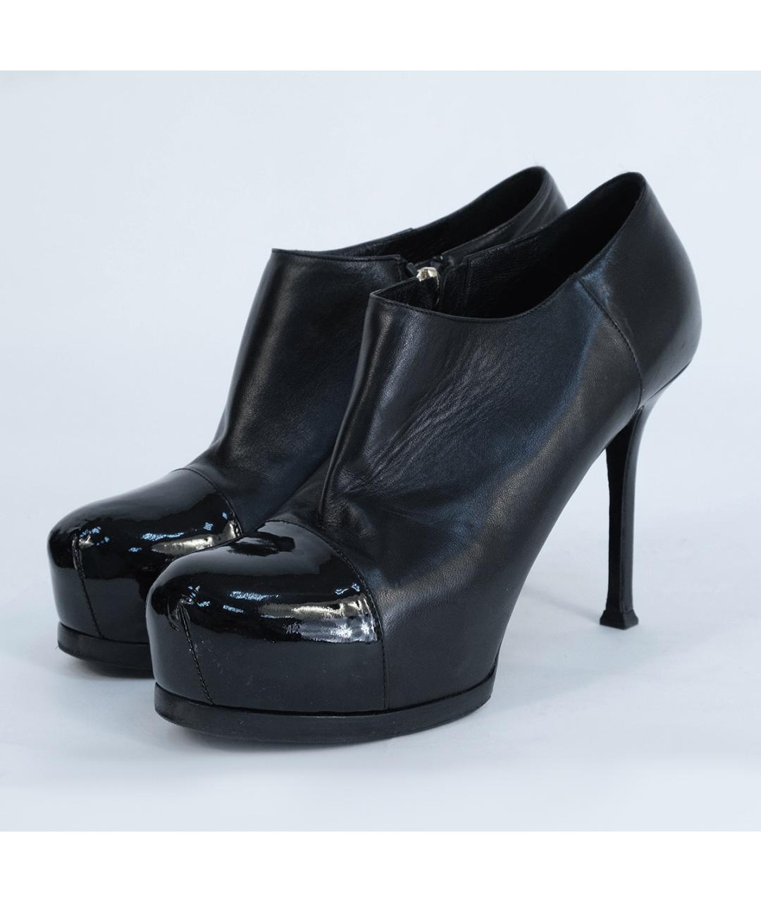 SAINT LAURENT Черные кожаные ботильоны, фото 3