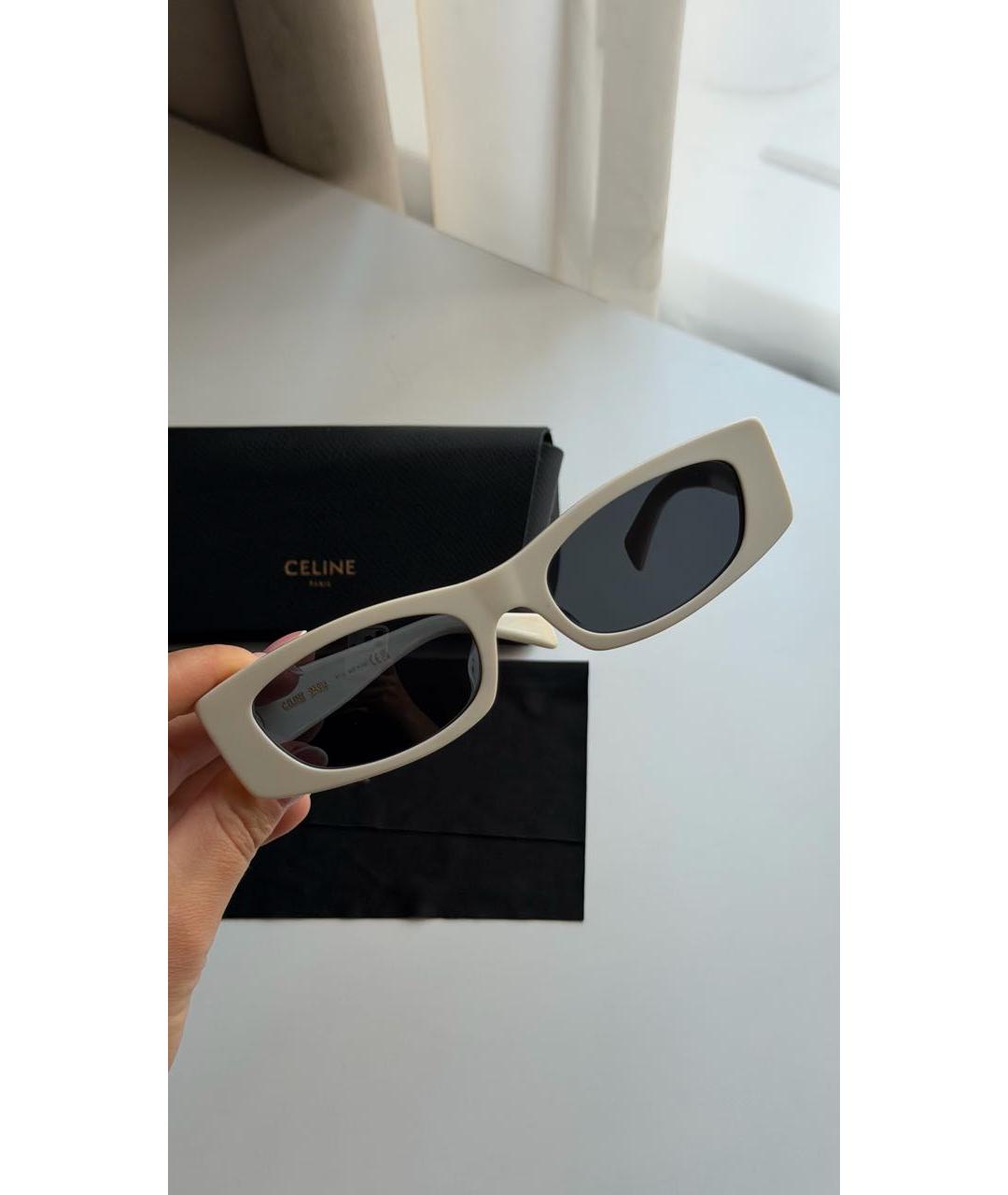 CELINE Белые пластиковые солнцезащитные очки, фото 5