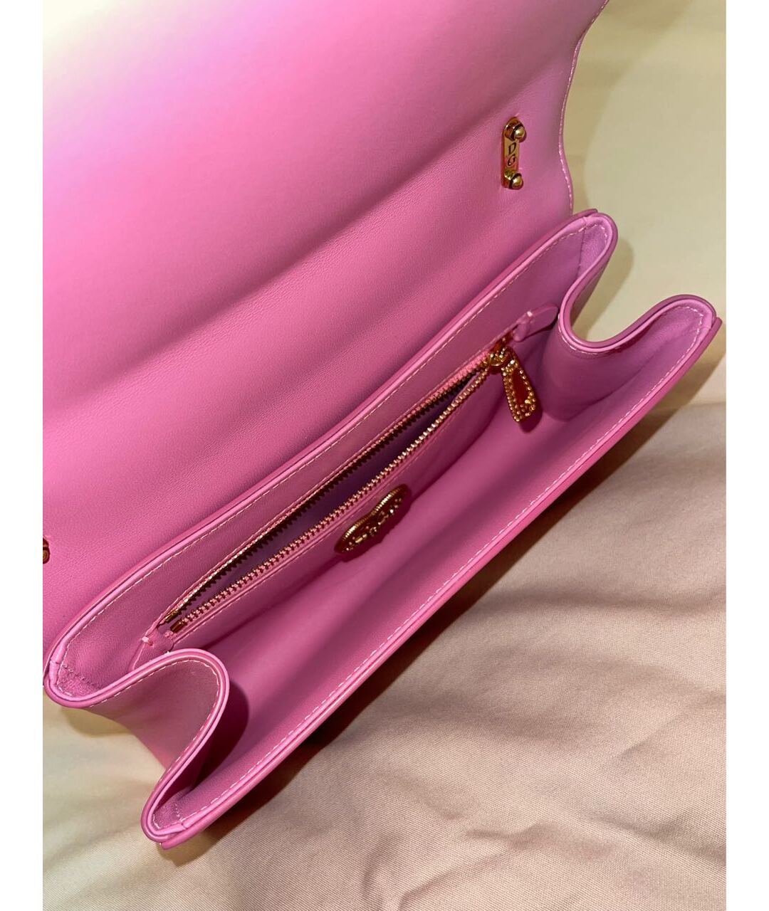 DOLCE&GABBANA Розовая кожаная сумка через плечо, фото 3