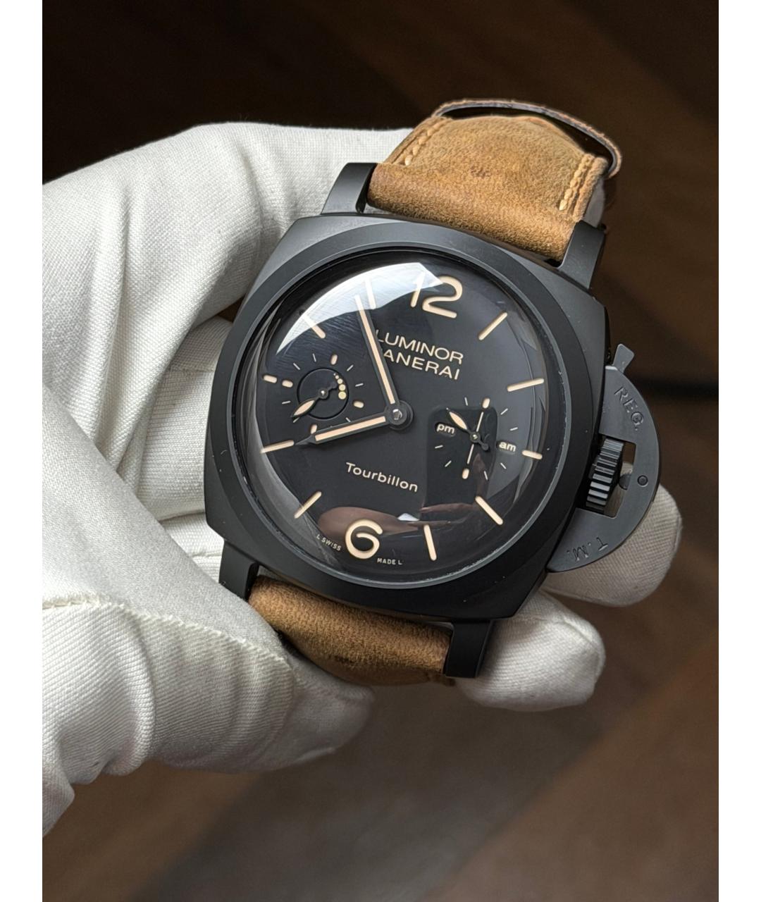 PANERAI Черные керамические часы, фото 2