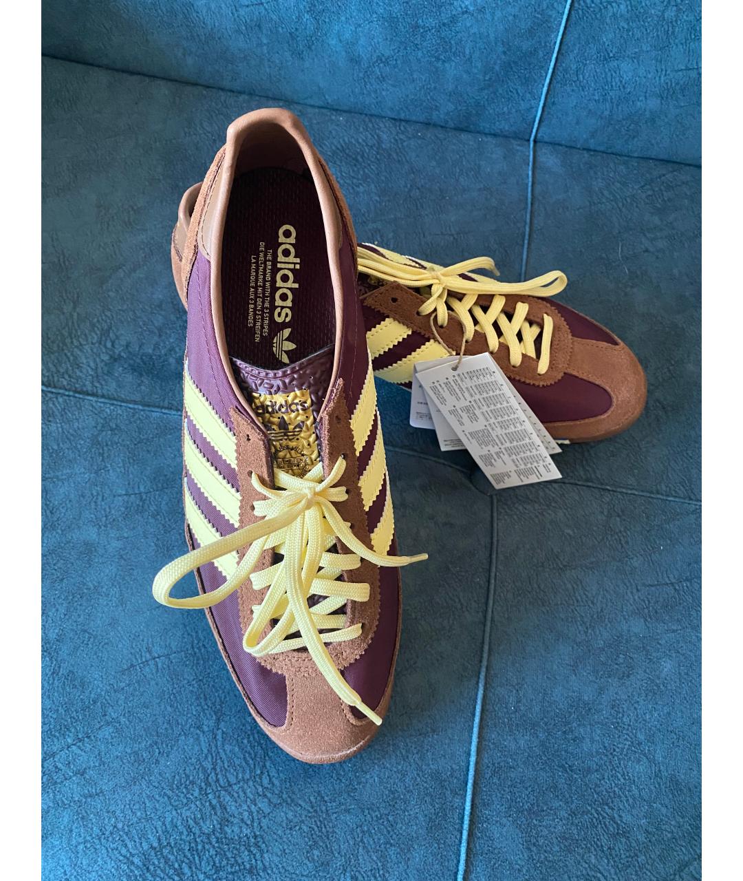 ADIDAS Бордовые замшевые низкие кроссовки / кеды, фото 2